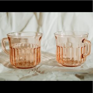 ❌SOLD❌Vintage Pink Glass Cups (set of 2)